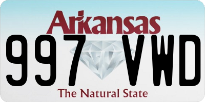 AR license plate 997VWD