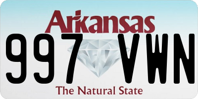 AR license plate 997VWN