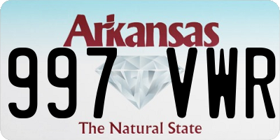AR license plate 997VWR