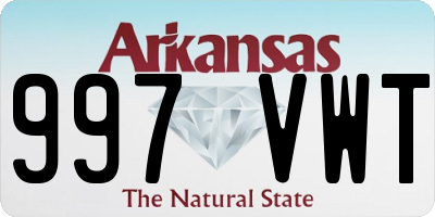 AR license plate 997VWT