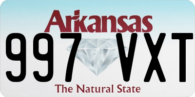 AR license plate 997VXT