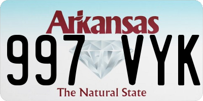 AR license plate 997VYK