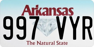 AR license plate 997VYR