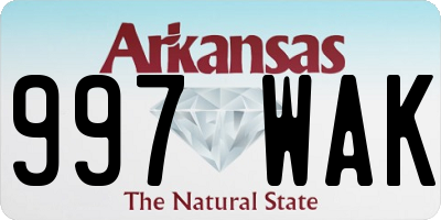 AR license plate 997WAK