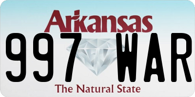 AR license plate 997WAR
