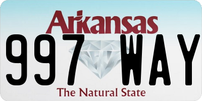 AR license plate 997WAY