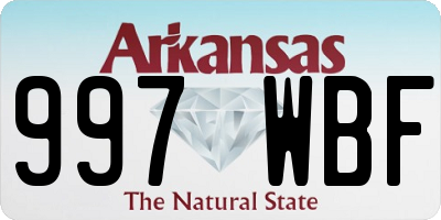 AR license plate 997WBF