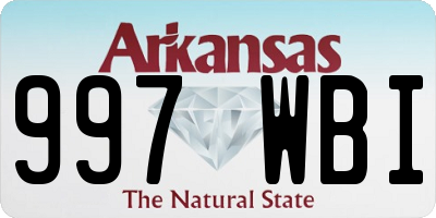AR license plate 997WBI