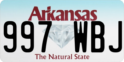 AR license plate 997WBJ