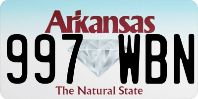 AR license plate 997WBN
