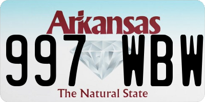 AR license plate 997WBW