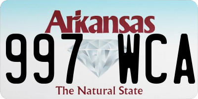 AR license plate 997WCA
