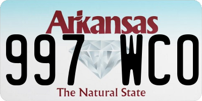 AR license plate 997WCO
