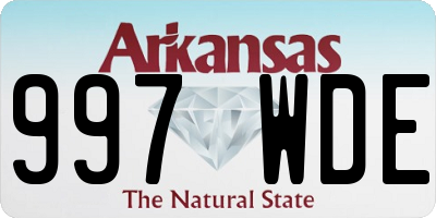 AR license plate 997WDE