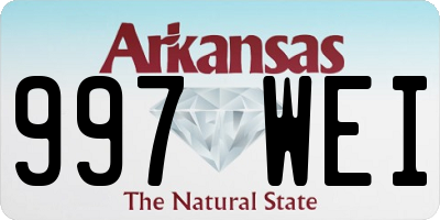 AR license plate 997WEI