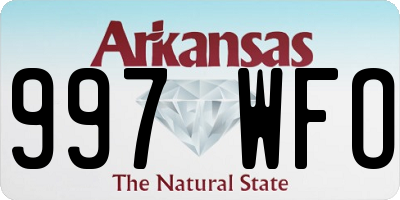 AR license plate 997WFO