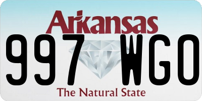 AR license plate 997WGO