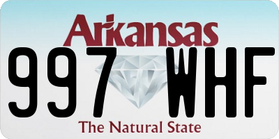 AR license plate 997WHF