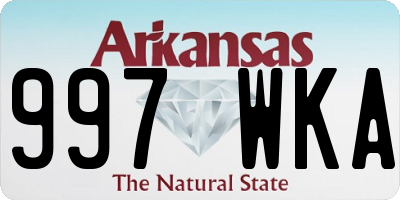 AR license plate 997WKA
