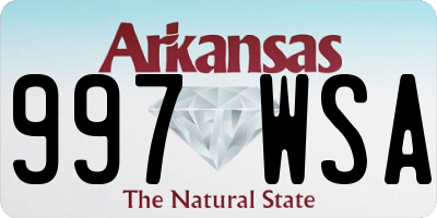AR license plate 997WSA