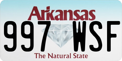 AR license plate 997WSF
