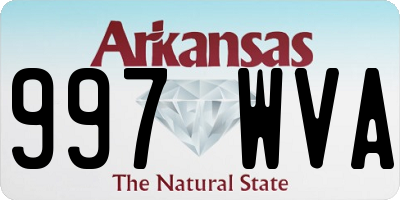 AR license plate 997WVA