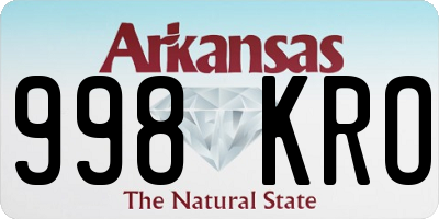 AR license plate 998KRO