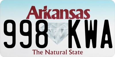AR license plate 998KWA