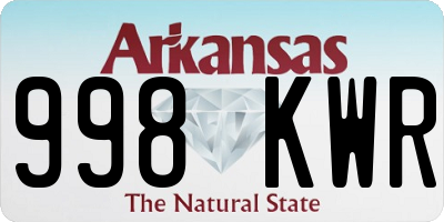 AR license plate 998KWR