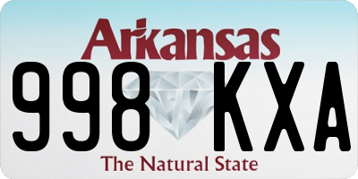 AR license plate 998KXA