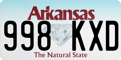AR license plate 998KXD