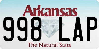 AR license plate 998LAP