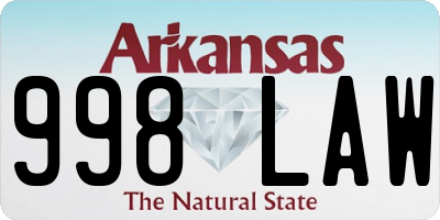 AR license plate 998LAW
