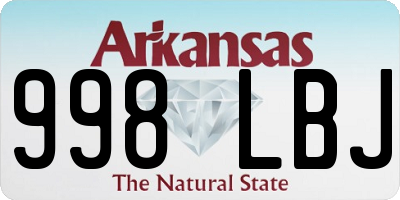 AR license plate 998LBJ