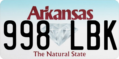 AR license plate 998LBK