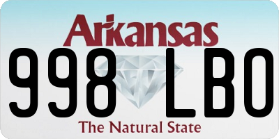 AR license plate 998LBO