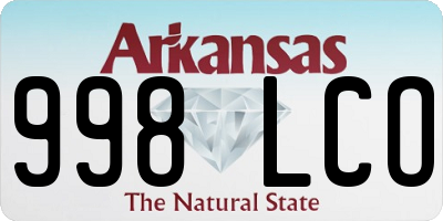 AR license plate 998LCO