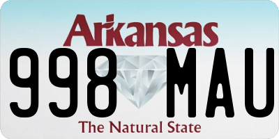 AR license plate 998MAU