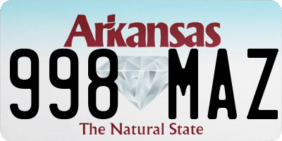 AR license plate 998MAZ