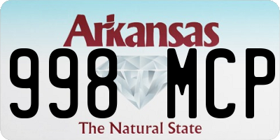 AR license plate 998MCP