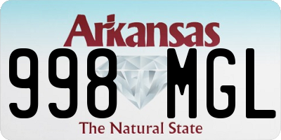 AR license plate 998MGL