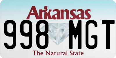 AR license plate 998MGT