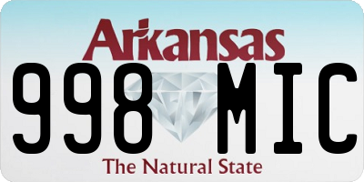 AR license plate 998MIC