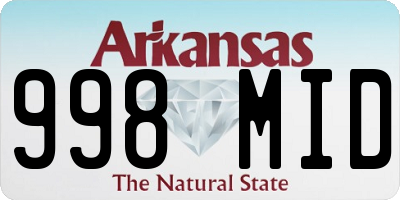 AR license plate 998MID