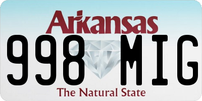 AR license plate 998MIG
