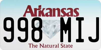 AR license plate 998MIJ