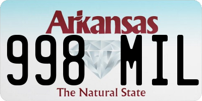 AR license plate 998MIL