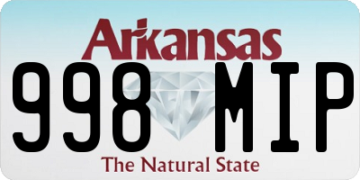 AR license plate 998MIP