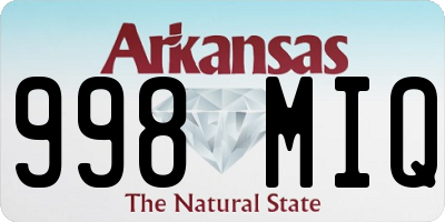 AR license plate 998MIQ