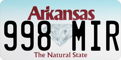 AR license plate 998MIR